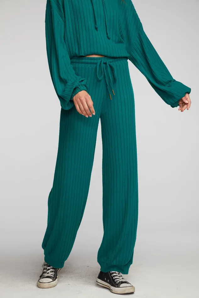 Womens Bottoms Chaser Brand Poor Boy Rib Blouson Hem Joggers