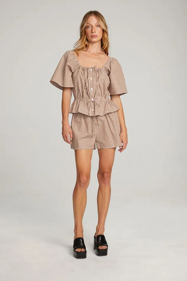 Womens Bottoms Chaser Brand Rapalloo Whiskey Stripe Short