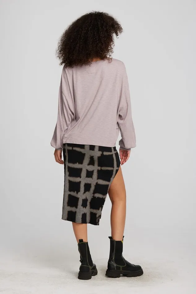 Womens Bottoms Chaser Brand Recycled Vintage Rib Midi Skirt With Shirring And Side Slit