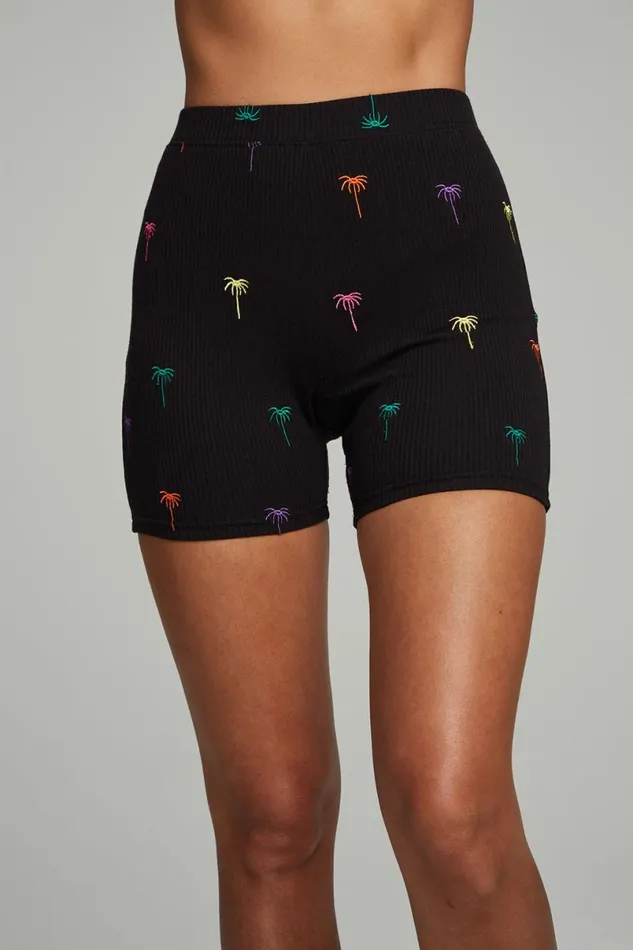 Womens Bottoms Chaser Brand Ryder Bike Shorts 8211 Palm Print