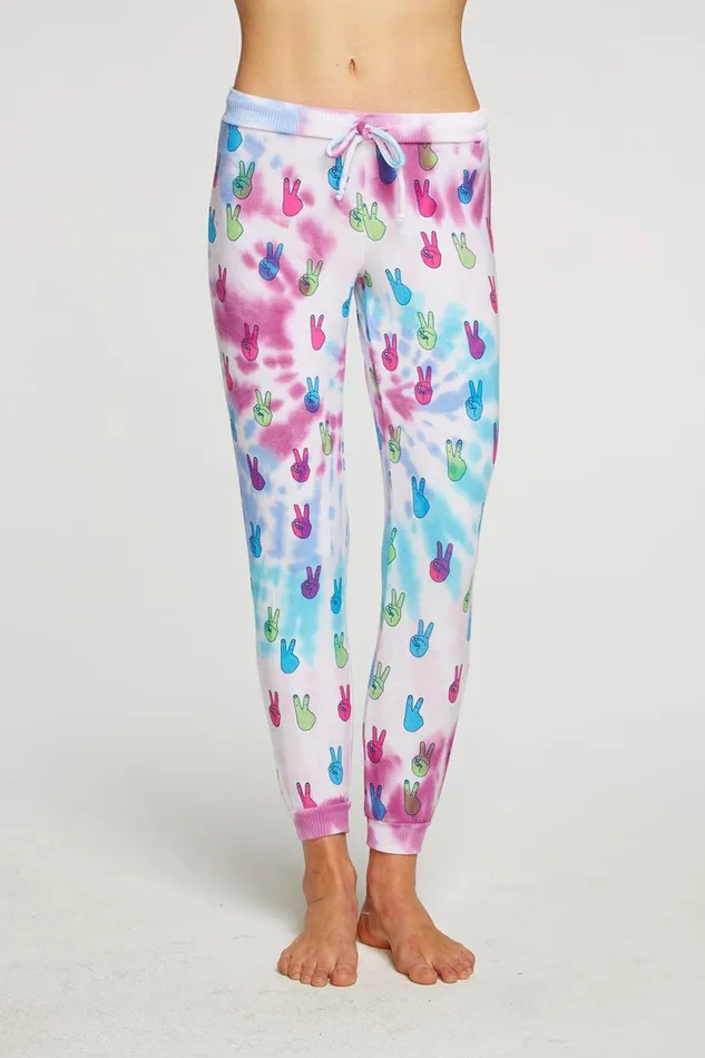 Womens Bottoms Chaser Brand Tie Dye Peace Out Pants
