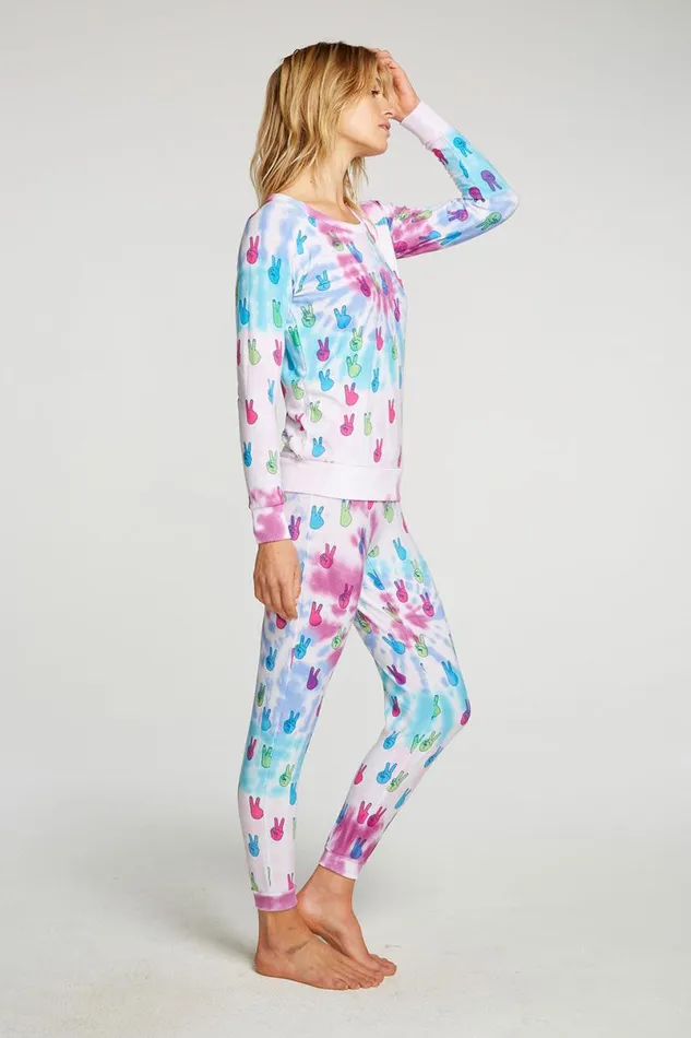 Womens Bottoms Chaser Brand Tie Dye Peace Out Pants