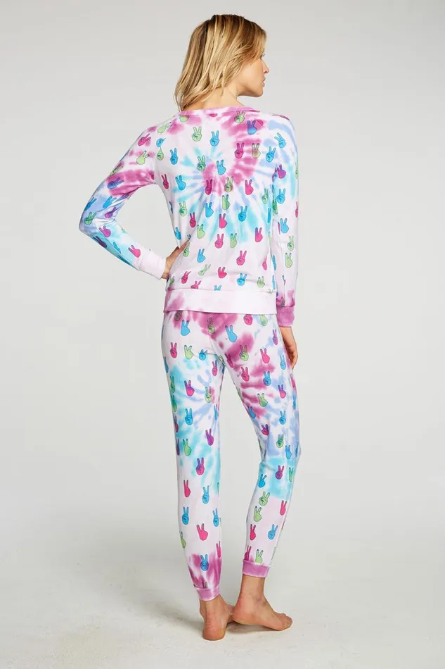 Womens Bottoms Chaser Brand Tie Dye Peace Out Pants