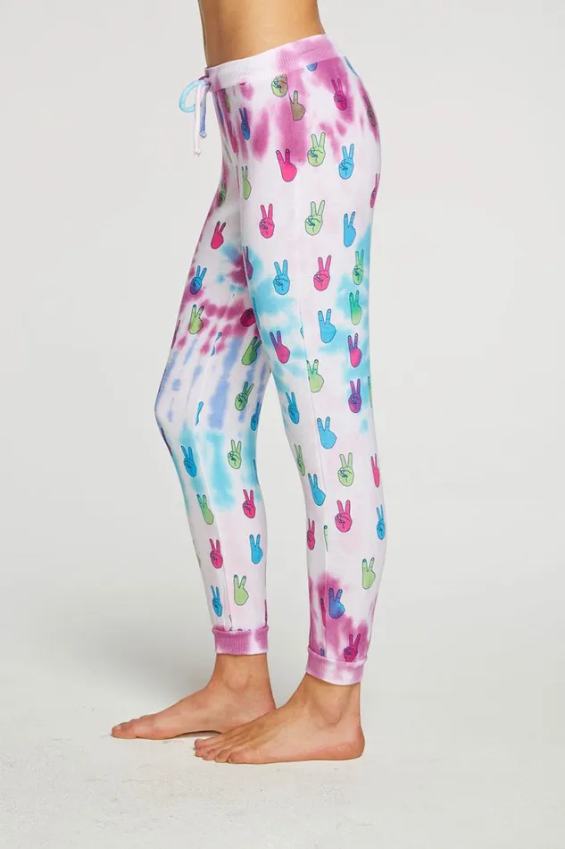 Womens Bottoms Chaser Brand Tie Dye Peace Out Pants