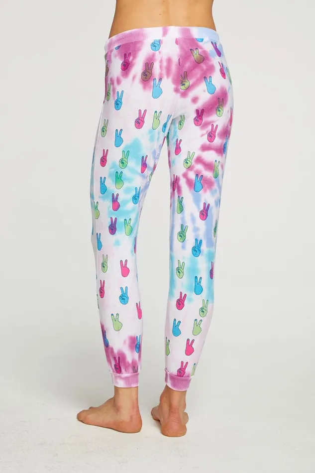 Womens Bottoms Chaser Brand Tie Dye Peace Out Pants