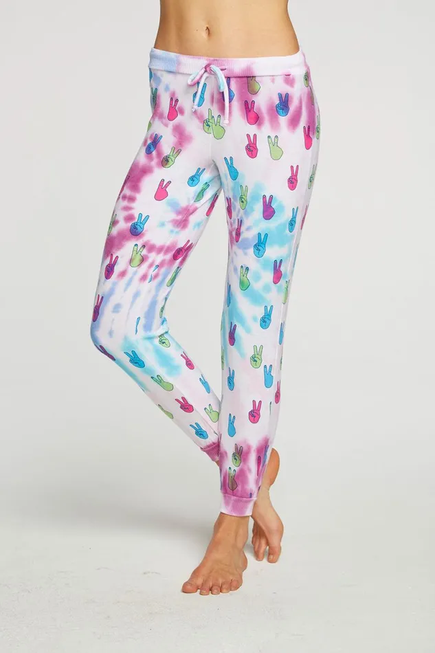Womens Bottoms Chaser Brand Tie Dye Peace Out Pants