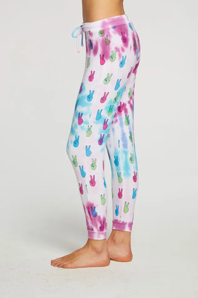 Womens Bottoms Chaser Brand Tie Dye Peace Out Pants