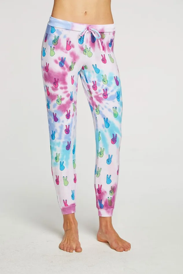 Womens Bottoms Chaser Brand Tie Dye Peace Out Pants