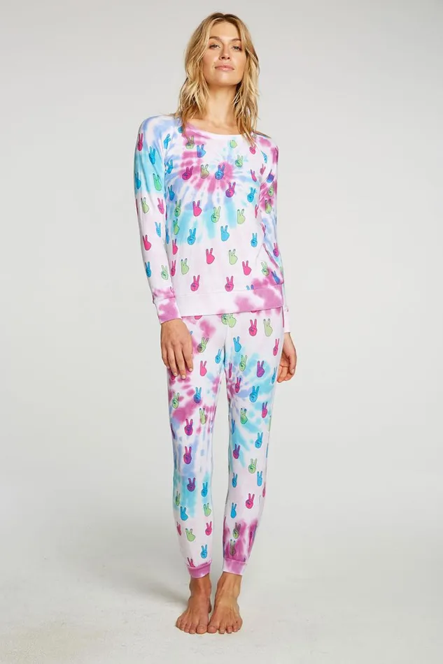 Womens Bottoms Chaser Brand Tie Dye Peace Out Pants