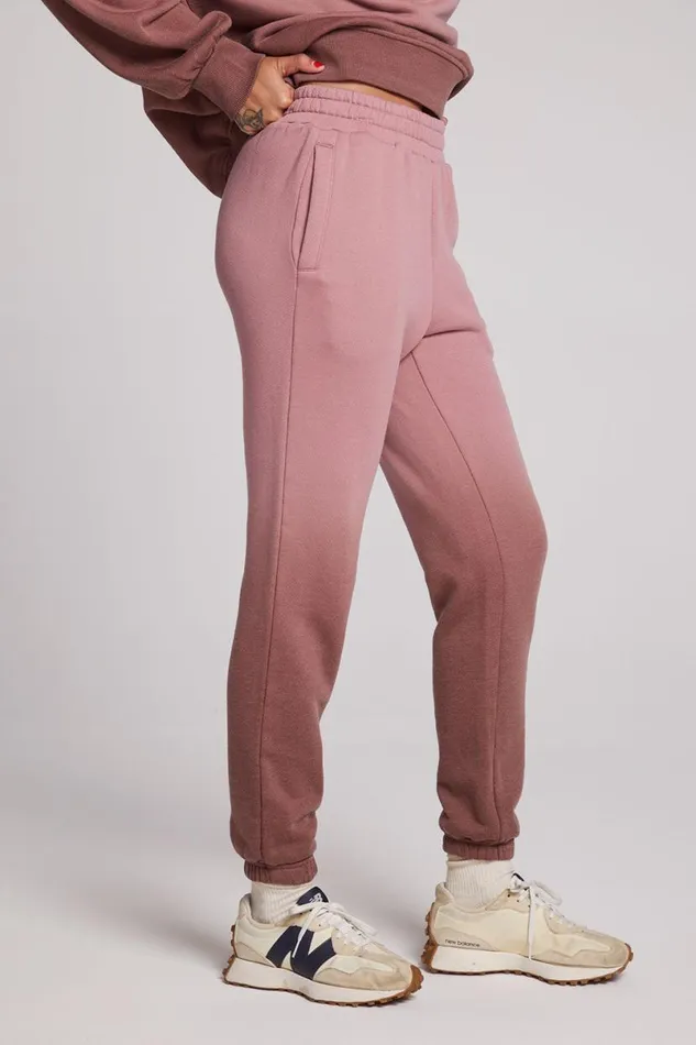 Womens Bottoms Chaser Brand Wilshire Mauve RoseCoco Brown Dip Dye Joggers