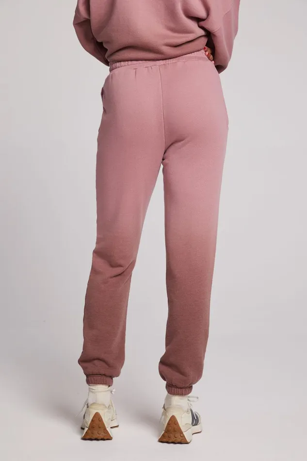 Womens Bottoms Chaser Brand Wilshire Mauve RoseCoco Brown Dip Dye Joggers