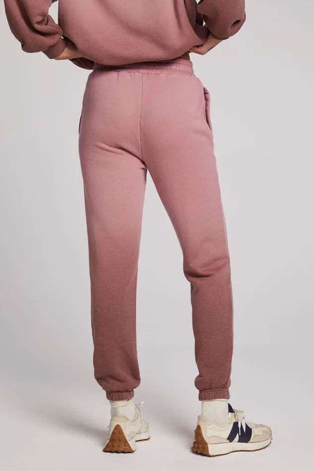 Womens Bottoms Chaser Brand Wilshire Mauve RoseCoco Brown Dip Dye Joggers