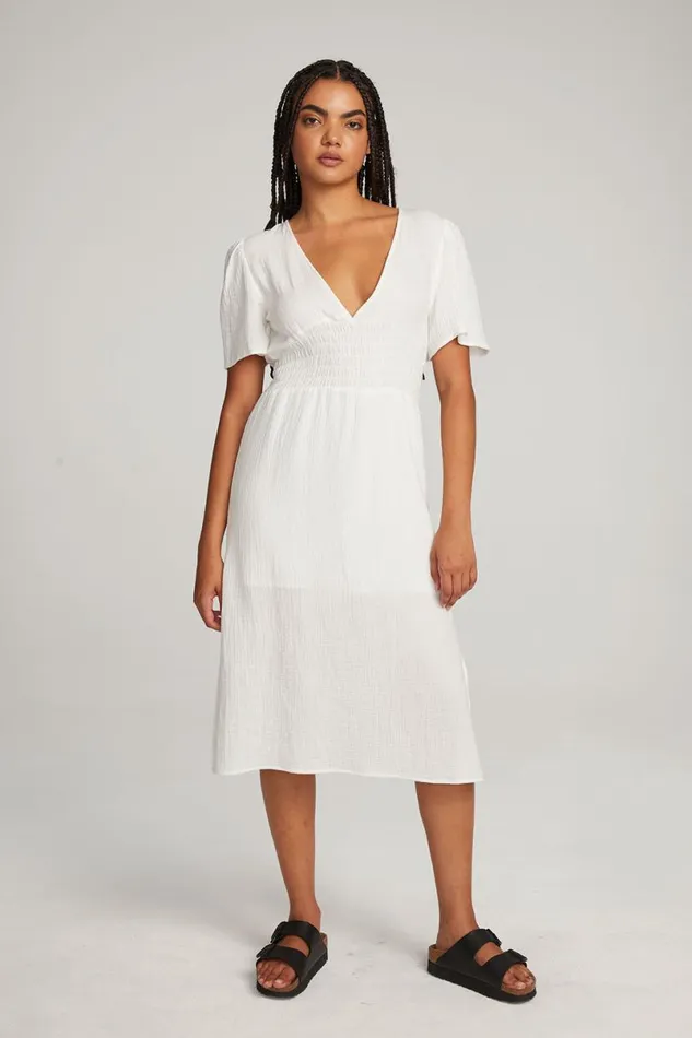 Womens Dresses Chaser Brand Palmer White Midi Dress