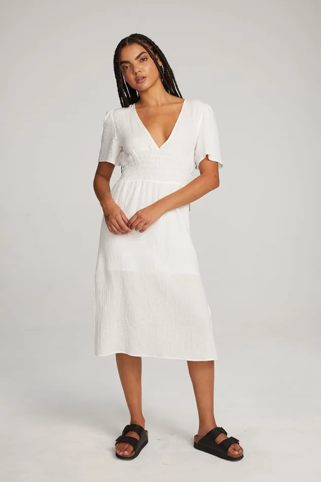 Womens Dresses Chaser Brand Palmer White Midi Dress