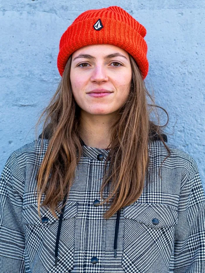Womens Hats and Beanies Volcom Voluxe Beanie 8211 Orange Shock