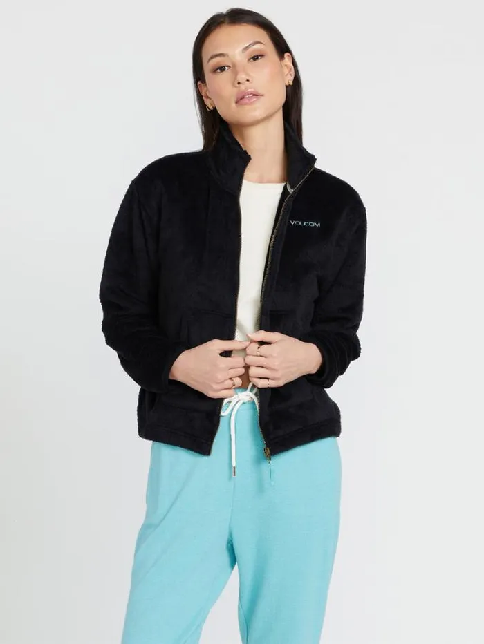 Womens Hiking Volcom Pheelin Phurry Zip Jacket 8211 Black