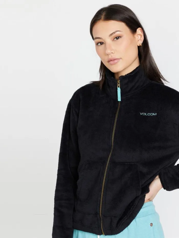 Womens Hiking Volcom Pheelin Phurry Zip Jacket 8211 Black