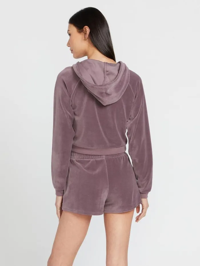 Womens Jackets Volcom Lived In Lounge Velour Zip Jacket 8211 Acai