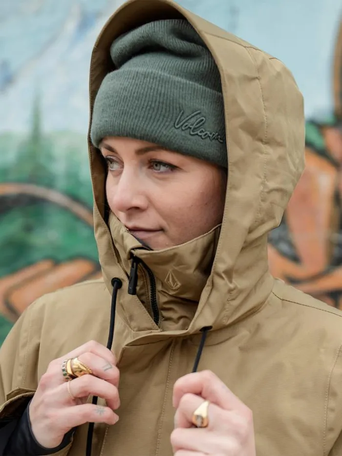 Womens Jackets Volcom Paxson 2L Tds Inf Parka 8211 Dark Khaki