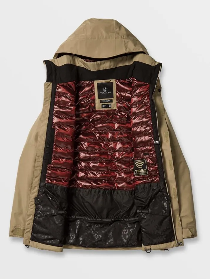 Womens Jackets Volcom Paxson 2L Tds Inf Parka 8211 Dark Khaki