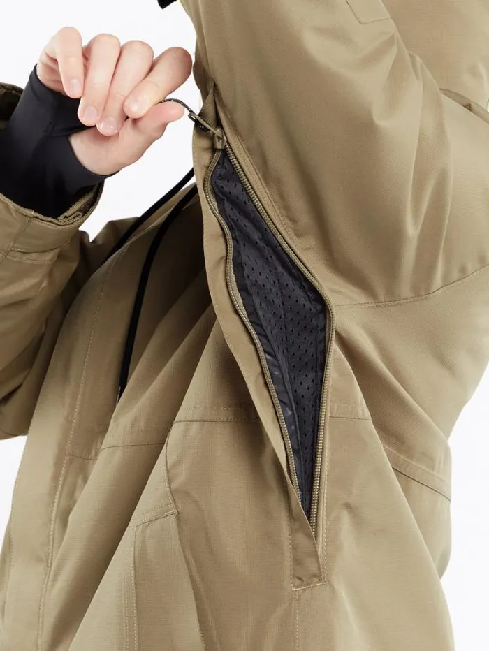 Womens Jackets Volcom Paxson 2L Tds Inf Parka 8211 Dark Khaki