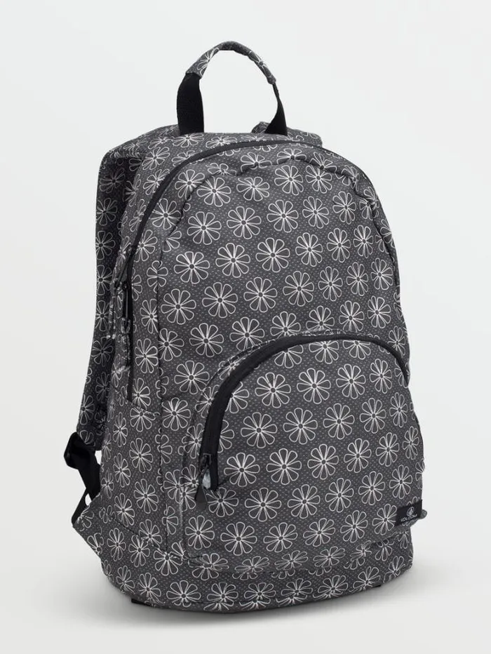 WomensKids Bags and Backpacks Volcom Schoolyard Canvas Backpack 8211 BlackWhite