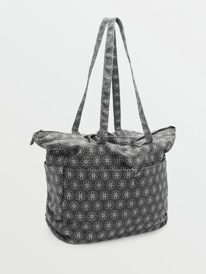 WomensKids Bags and Backpacks Volcom Schoolyard Canvas Tote 8211 BlackWhite