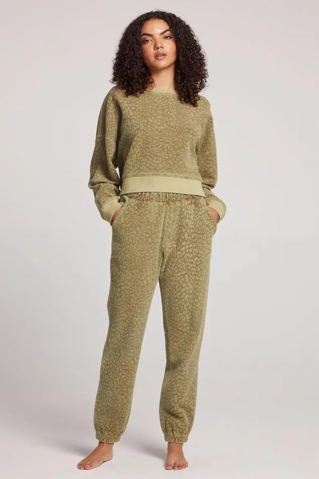 Womens Loungewear Chaser Brand Mission Leopard Joggers