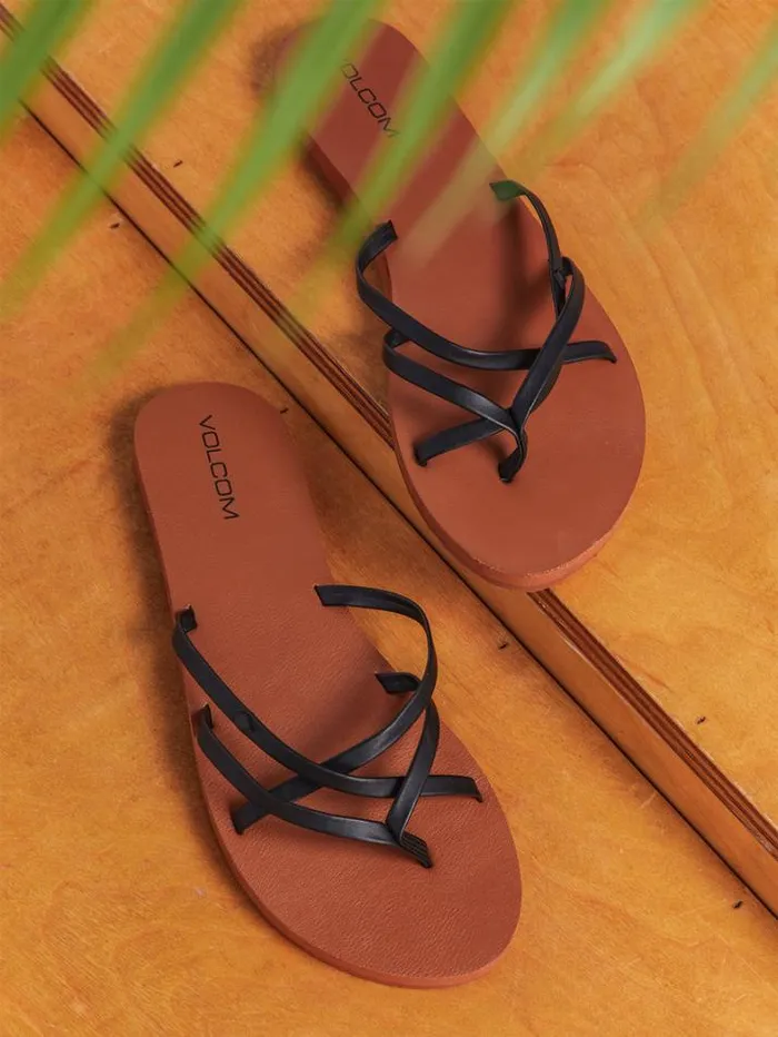 Womens Sandals Volcom New School II Sandals 8211 Black