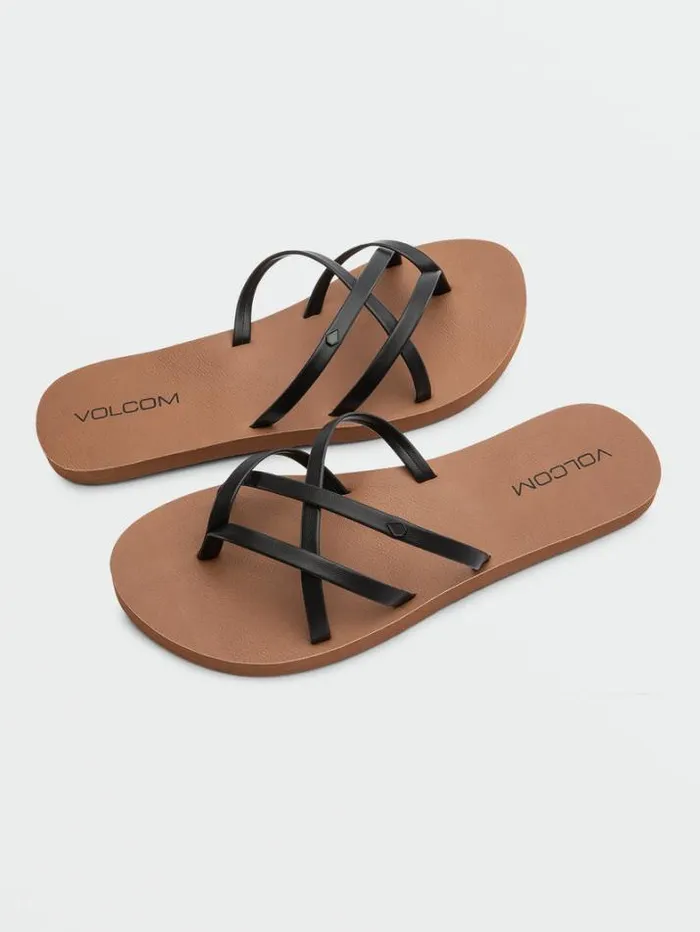 Womens Sandals Volcom New School II Sandals 8211 Black