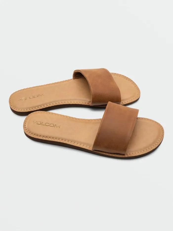 Womens Sandals Volcom Simple Slide Sandals 8211 Tan