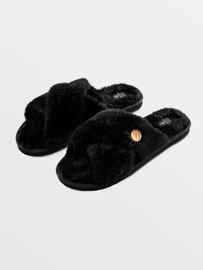 Womens Slippers Volcom Lived In Lounge Slip Sandals 8211 Black