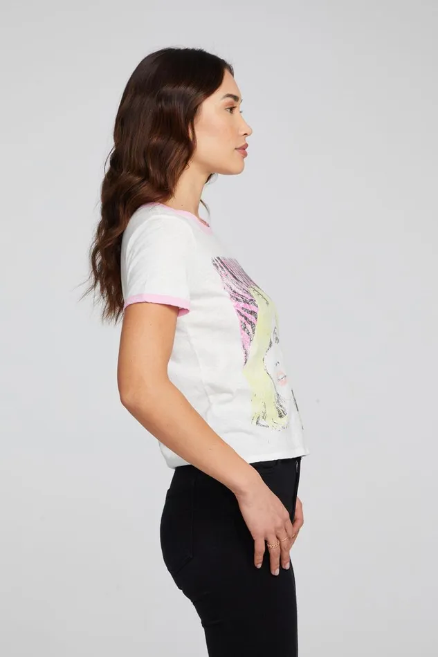 Womens Tops Chaser Brand Blondie Punk Poster Ringer Tee