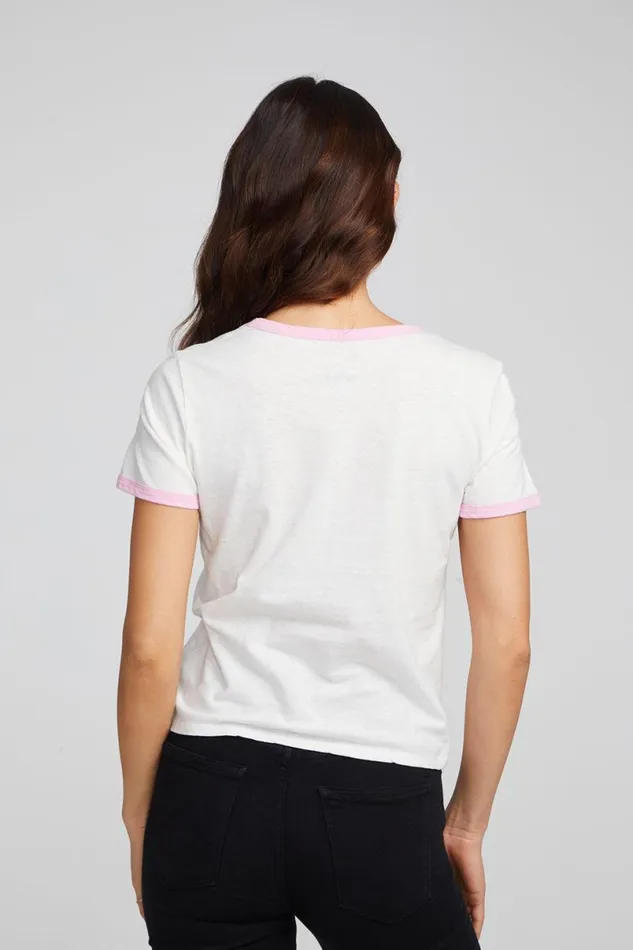 Womens Tops Chaser Brand Blondie Punk Poster Ringer Tee