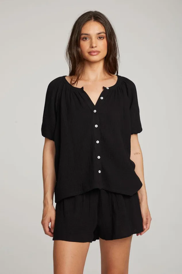 Womens Tops Chaser Brand Brentwood Licorice Blouse