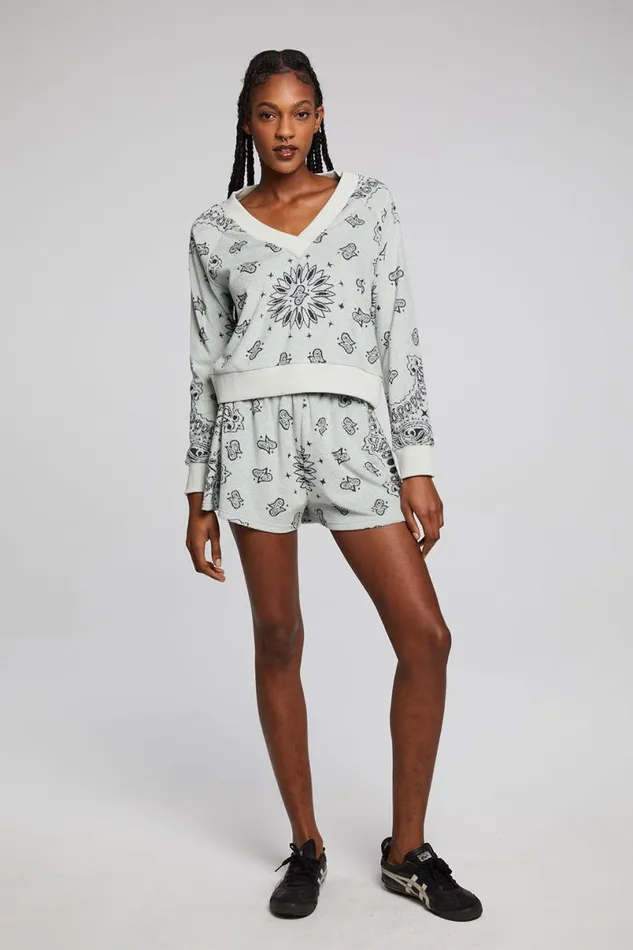 Womens Tops Chaser Brand Cali Matcha Bandana Tee