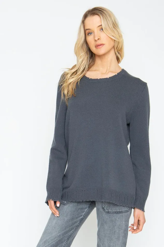 Womens Tops Chaser Brand Charbon Oversize Sweater