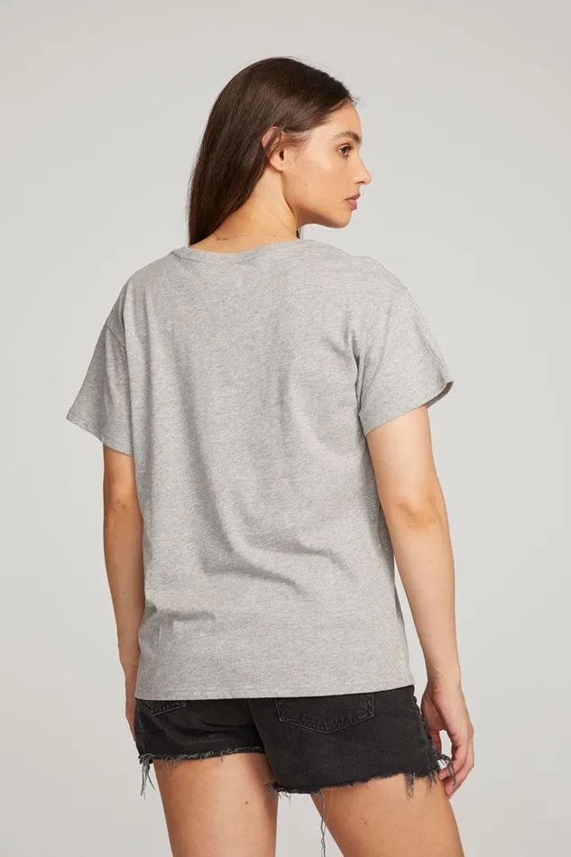 Womens Tops Chaser Brand Everyday Essential Heather Grey Crew Neck Tee
