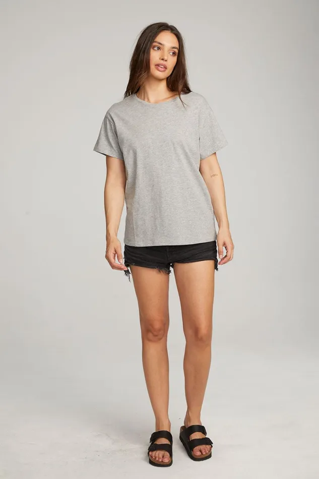 Womens Tops Chaser Brand Everyday Essential Heather Grey Crew Neck Tee