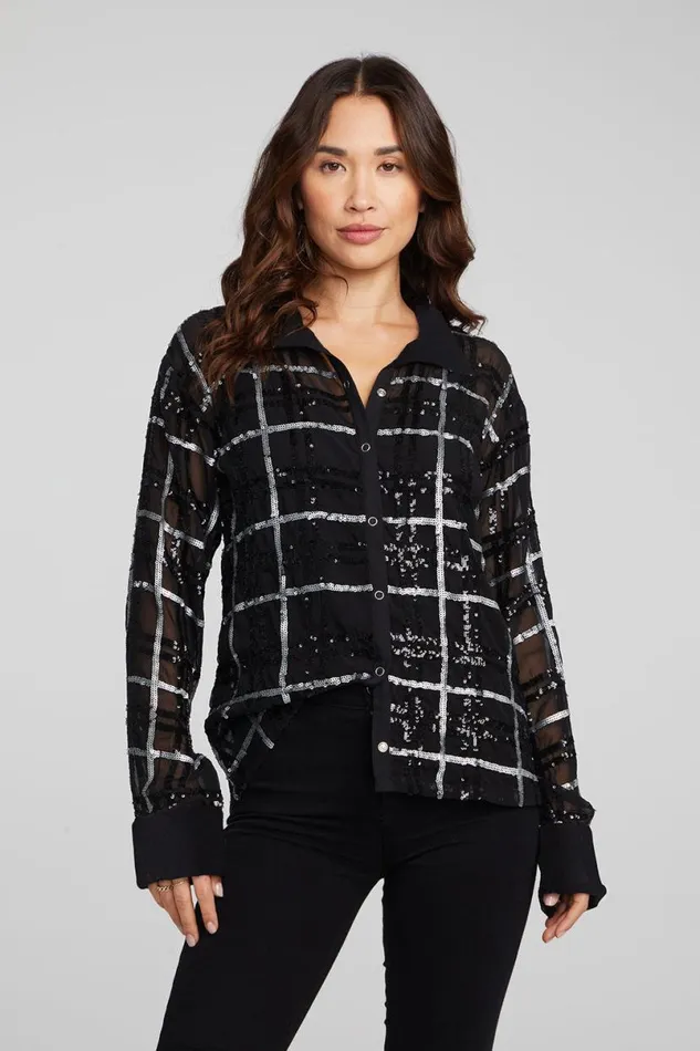 Womens Tops Chaser Brand Evory Fairfax Plaid Button Down