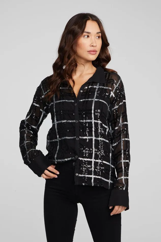 Womens Tops Chaser Brand Evory Fairfax Plaid Button Down