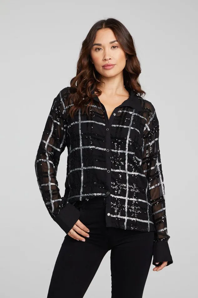 Womens Tops Chaser Brand Evory Fairfax Plaid Button Down