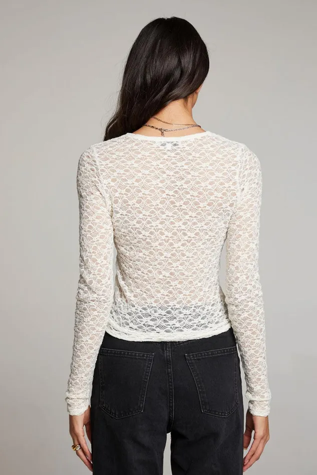 Womens Tops Chaser Brand Kevin Starry White Long Sleeve