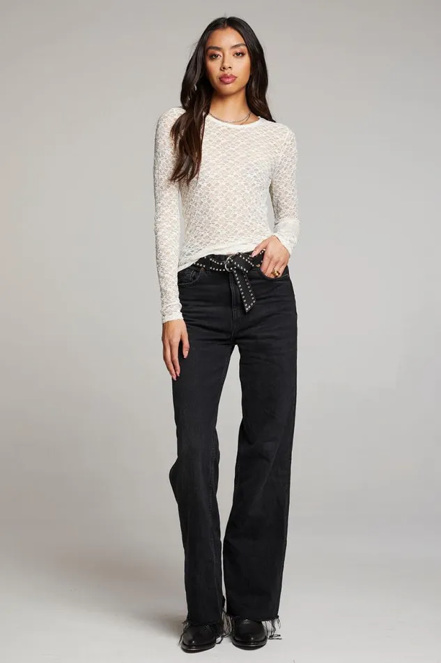 Womens Tops Chaser Brand Kevin Starry White Long Sleeve