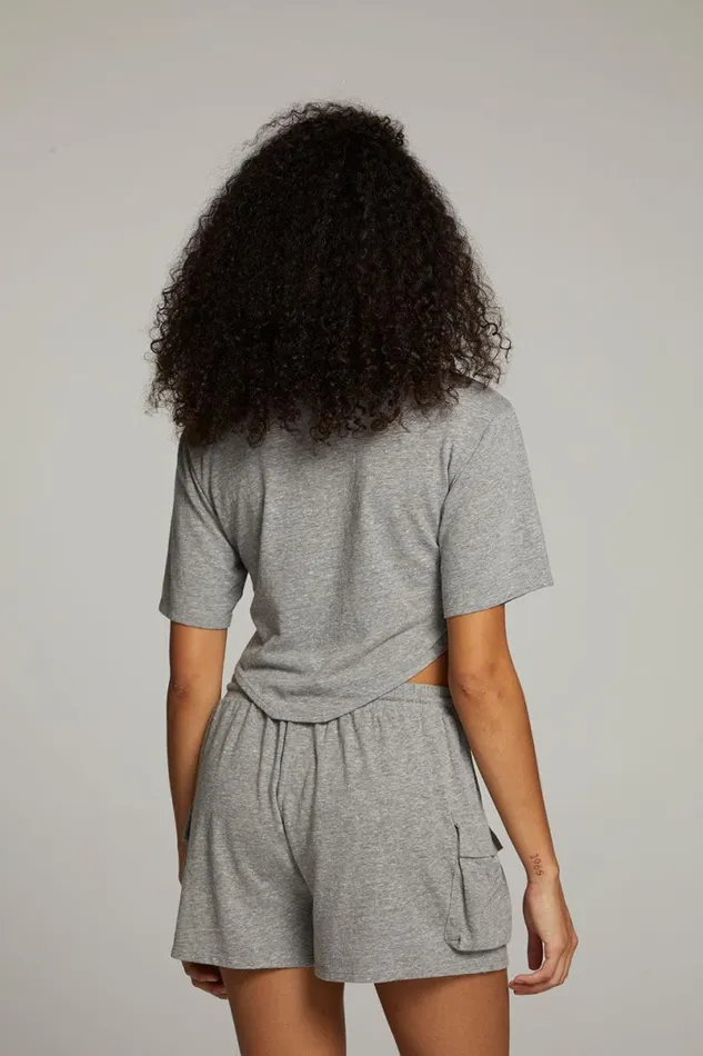 Womens Tops Chaser Brand Kylie Streaky Grey Tee