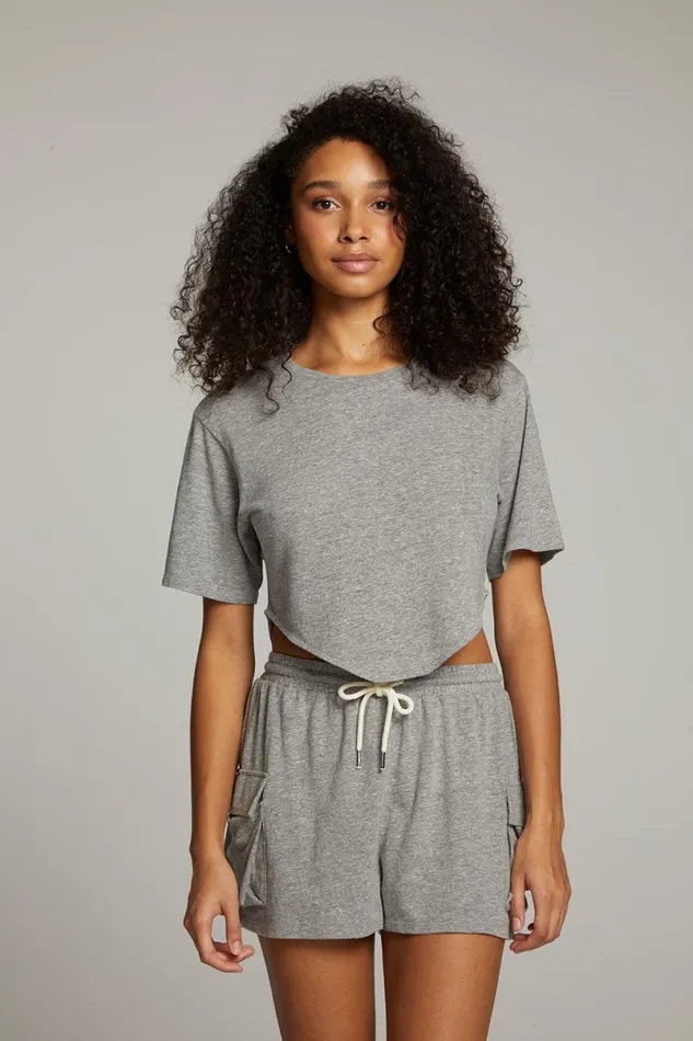 Womens Tops Chaser Brand Kylie Streaky Grey Tee