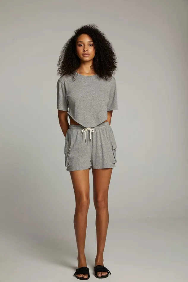 Womens Tops Chaser Brand Kylie Streaky Grey Tee