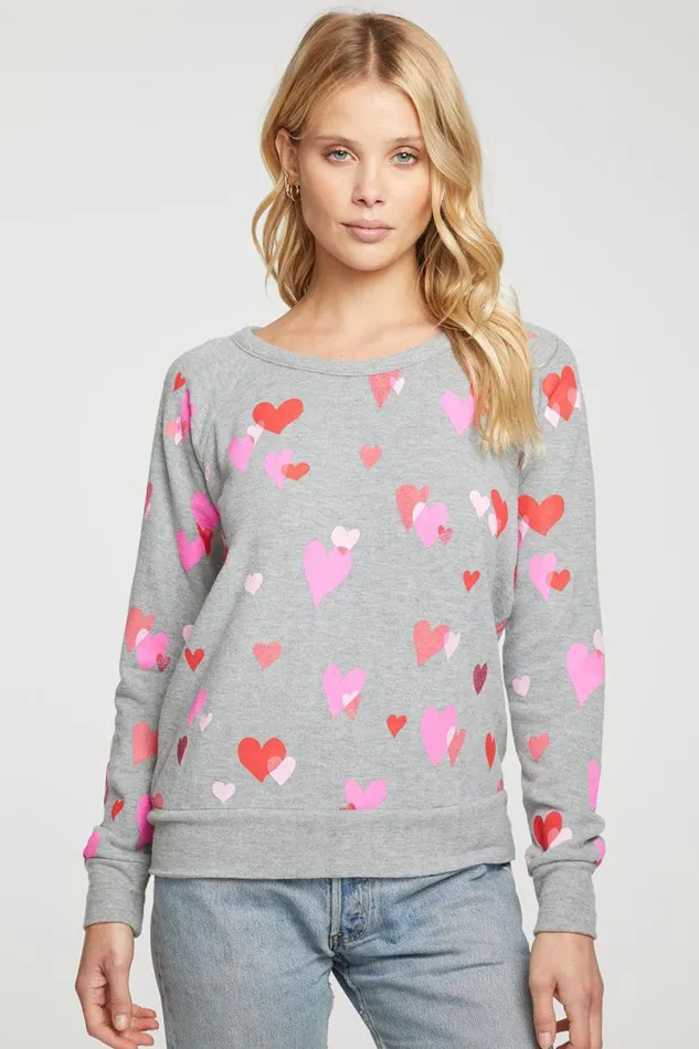Womens Tops Chaser Brand Love Hearts
