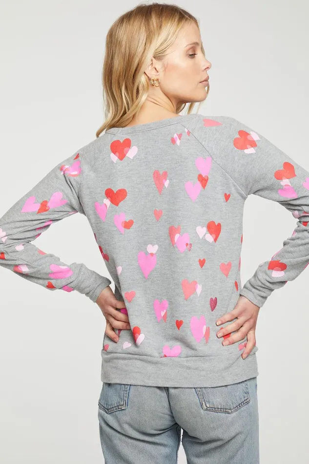 Womens Tops Chaser Brand Love Hearts