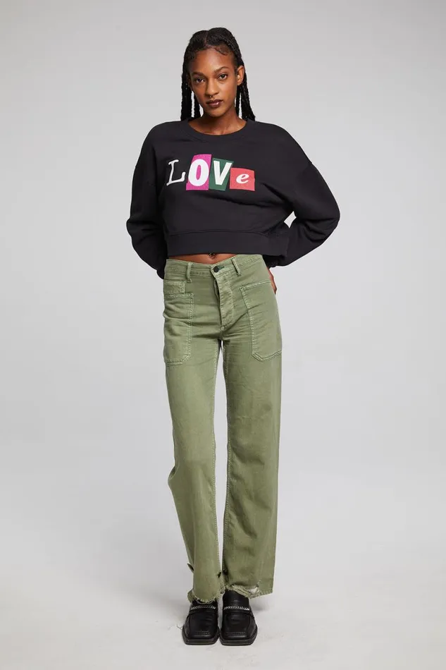 Womens Tops Chaser Brand Love Letters Zuma Pullover